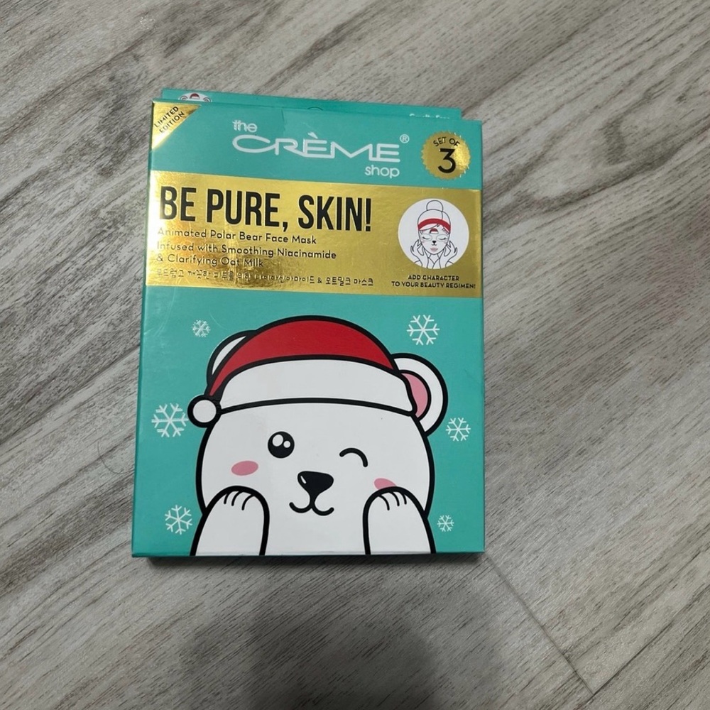 The Crème Shop Be Pure, Skin! Polar Bear Face Mask – Teal & Red